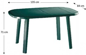 Santorini II. New 4 személyes kerti bútor szett, zöld asztallal, 4 db Palermo zöld székkel