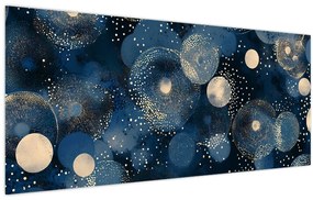Kép - Kék-arany gyűrűk (120x50 cm)