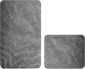 Fürdőszobaszőnyeg Puha Szürke Csúszásgátló Szett 2 db-os