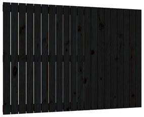 fekete tömör fenyőfa fali fejtámla 127,5 x 3 x 90 cm