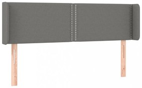 sötétszürke szövet LED-es fejtámla 147 x 16 x 78/88 cm