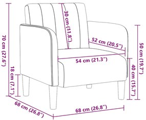 világosszürke bársony kanapészék karfás szék 54 cm