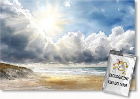 Fotótapéta Flizelina Tájkép Tenger Hullámok Tengerpart Nap Nyár 368x254 ragasztó