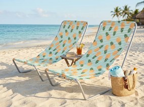 2 db összecsukható strandnyugágy szett SAND PINEAPPLE, színes