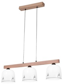 Kolarz A1352.83.Gr.100- Csillár zsinóron NONNA 3xE27/60W/230V szarvas tölgy/fehér/szürke