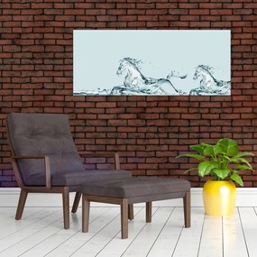 Kép - Vízcseppekből álló lovak (120x50 cm)