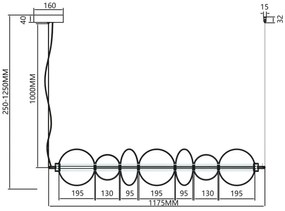 LED Csillár zsinóron DAPHNE LED/40W/230V szürke
