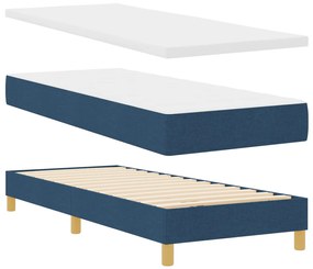 Box Spring Ágy matraccal és LED világítással Kék 80x200 cm Szövet