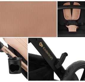 KINDERKRAFT - Kombinált babakocsi 3in1 MOOV 2 Sand bézs + autósülés MINK PRO