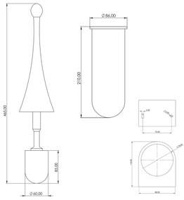 MARPLAST A65801NE Colored fali WC-kefe,ABS, fekete matt