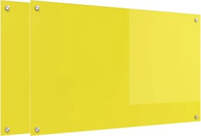 vidaXL Konyhai splashback 2 pcs Sárga 100 x 60 cm edzett üveg