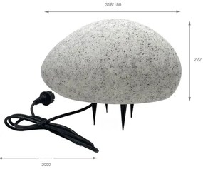 Kültéri dekoratív lámpatest LUMISTONE 1xE27/15W/230V IP65 átm. 31,8 cm