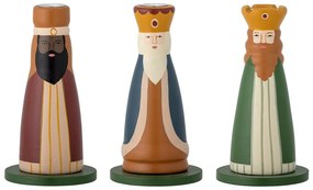 Fa gyertyatartó készlet karácsonyi mintával, 3 db-os Betiel – Bloomingville