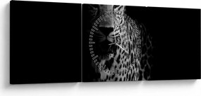 Kép - Egy leopárd portréja (órával) (90x30 cm)