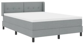 Boxspringágy matraccal - Világosszürke, 140 x 190 cm - Szövet