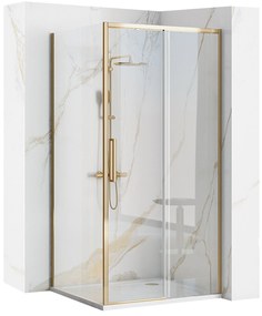 Rea Rapid Slide, zuhanykabin tolóajtóval 110 (ajtó) x 100 (fal), 6mm átlátszó üveg, arany fényes profil, KPL-K5630