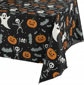 Eldobható Halloween Asztalterítő 130x180 cm Fekete Szellemek Műanyag