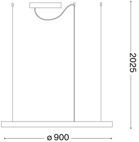 Ideal Lux - LED csillár kábeles függesztéssel ORACLE SLIM LED/53W/230V 4000K Ø 90 cm arany