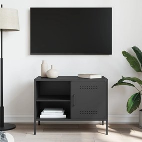 fekete acél TV-szekrény 68 x 39 x 50,5 cm