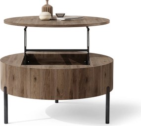 Mazzoni FRIDA Elegáns Diófa – MODERN DOHÁNYZÓASZTAL FELHAJTHATÓ LAPPAL ÉS TÁROLÓVAL