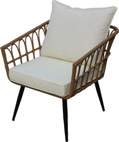 Kerti fotel, természetes/fekete/bézs, ARALY