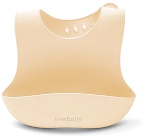 New Baby bézs színű szilikon étkészlet gyerekeknek