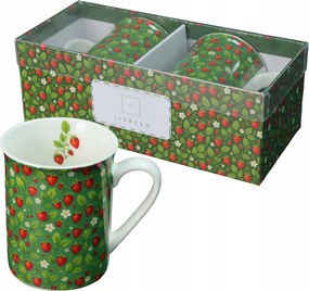 2 db-os porcelán kávéscsésze szett ajándékba 350 ml Livello eper