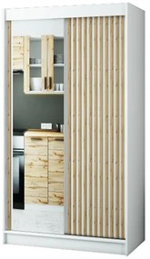Ruhásszekrény 120 cm Ladonna 2 (matt fehér) (tükörrel). 1045705