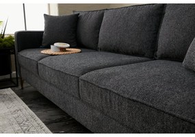 3 személyes kanapé Berlin - Antracit, Fekete