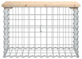 tömör fenyőfa gabion kerti pad 63x31,5x42 cm
