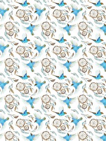 Fotótapéta Madarak és álomfogók boho stílusban natúr 206x275 +ragasztó