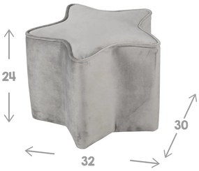 Világosszürke bársony gyerek puff Lil Sofa – Roba