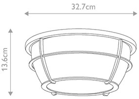 Quoizel QZ-CHANCE-F-PNBR- Fürdőszobai mennyezeti lámpa CHANCE 2xE27/60W/230V IP44