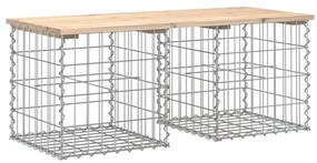 vidaXL tömör fenyőfa gabion kerti pad 103x44x42 cm