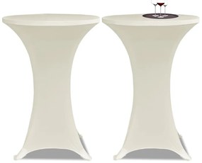 4 db krémszínű sztreccs asztalterítő bárasztalhoz Ø60 cm