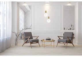 Csillár zsinóron MIROS 2xE27/60W/230V kerek fehér/arany