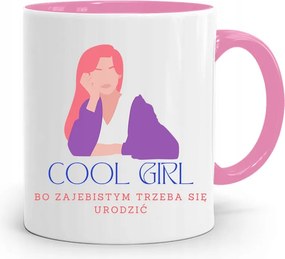Rózsaszín Bögre A Feleség Lányának Cool Girl nyomott mintával