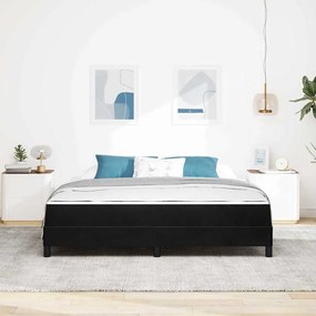 Boxspring ágy matraccal matracmal Fekete 180 x 200 cm Bársony