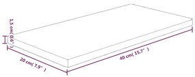 kezeletlen tömör tölgyfa polclap 40x20x1,5 cm