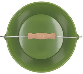 Cink kerti vödör, fa fogóval, 4,5 literes, zöld
