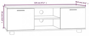 sonoma tölgy színű szerelt fa TV-szekrény 120 x 40,5 x 35 cm
