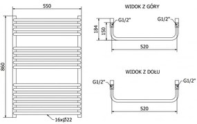 Mexen Apollo, futoelem 860 x 550 mm, 479 W, fehér, W117-0860-550-00-20