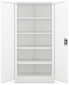 Fém iratszekrény JAN, 900 x 1850 x 400 mm, fehér