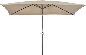 Outsunny Alumínium Napernyő 200x300x253 cm Téglalap Alakú Kertiparaván Karral és Leemelhető Oszloppal Teraszhoz, Medencéhez, Kerti Használatra Khaki |