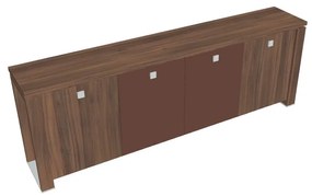 Verno+ S alacsony szekrény 260 x 46 x 90 cm, kombinált ajtó, dió / barna