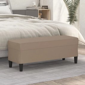 kávészínű műbőr pad 100 x 35 x 41 cm