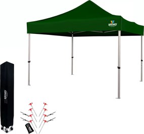 Összecsukható Kerti Pavilon 3x3 m | Prémium UV/PVC Védelem | Masszív BRIMO Vázszerkezet | Gyors Összeszerelés Szerszám Nélkül - falak nélkül - Zöld