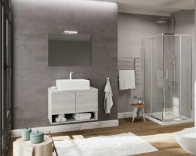 Oslo 80cm-es két ajtós fürdőszobaszekrény szürke tölgy