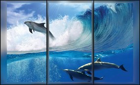 Delfinek poszter, fotótapéta, Vlies (104 x 70,5 cm)