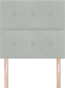 vidaXL LED ágytámla LED -es lámpákkal Világosszürke 90 cm Poliészter